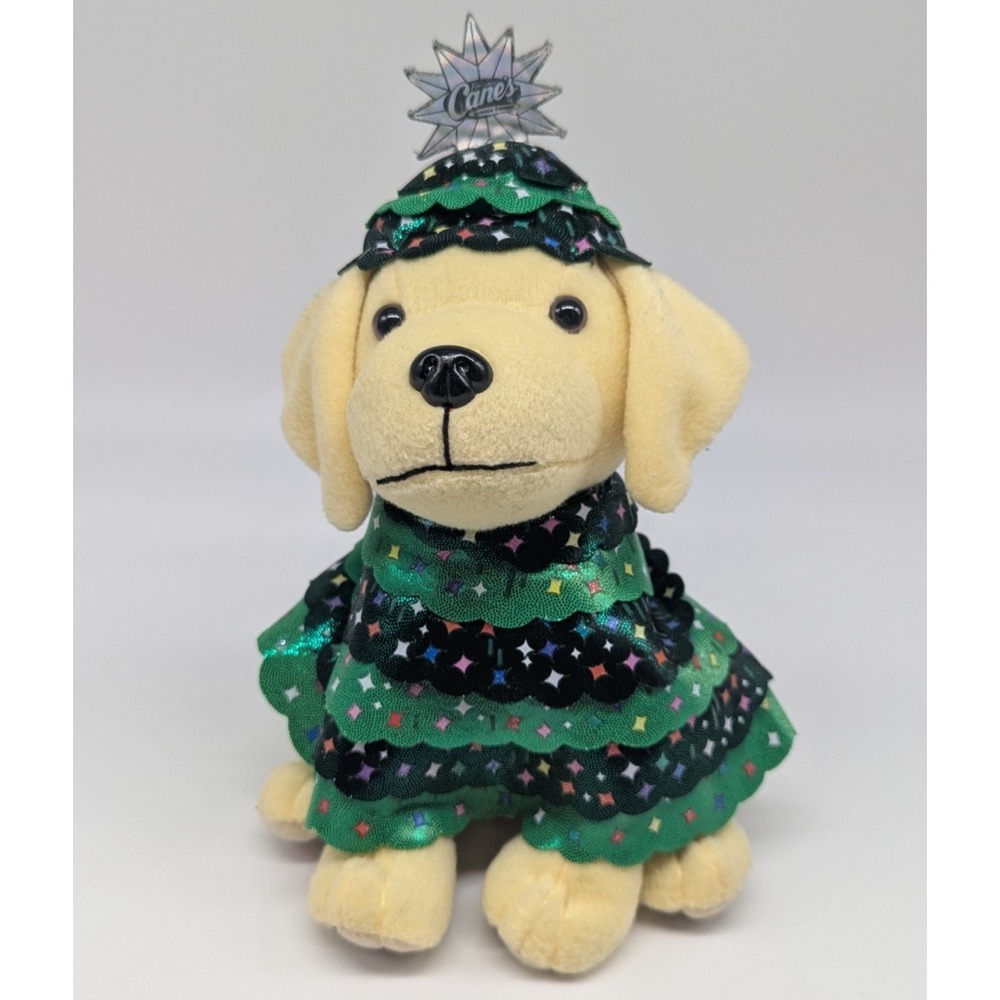 Raising Canes NYC Rockefeller Center Tree 8" Plush Dog Stuffed Animal Christmas‎